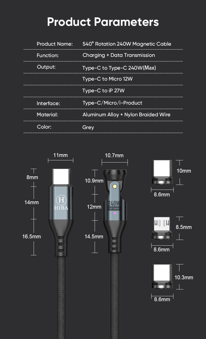 240W MagCharger: 3-in-1 Fast Charger